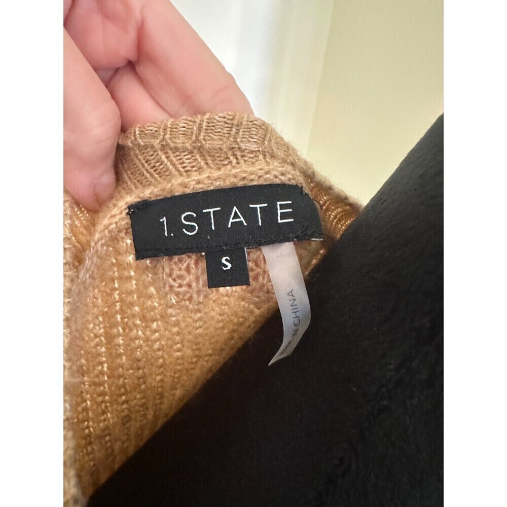 1.State Women's Mock Neck Sweater Brown Size Small Casual or Office, Winter - Picture 3 of 4